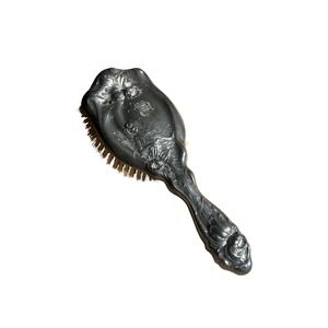 Antique Hope Silver Co Art Nouveau Fairy Iris Repousse Silver Plate Hair Brush